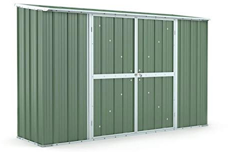 Notek Box in Acciaio Zincato Casetta da Giardino in Lamiera 3.07 x 1.00 m x h1.92 m - 67 kg – 3,07 Metri Quadri – Verde