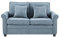 Bravich Fold Out Two Seater Single Sofa Bed - Corduroy Blue Fabric Modern Space Saving Folding Bed - Living Room Sofa To Two Seater Sofa Bed. Fold Out Couch Bed With Thick Foam Cushion Seats.