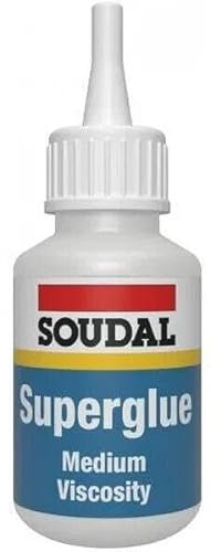 Soudal Medium/High Viscosity Super Glue Cyanoacrylate Adhesive Superglue Genuine High End Industrial Use (Medium (20g))