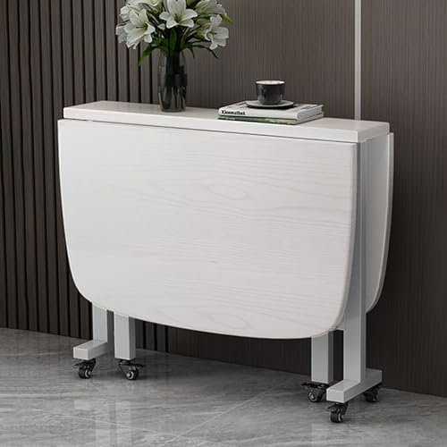 GuoTang Store - Mesa Plegable de Comedor de Madera, Mesa Consola Extensible, para Espacios Pequeños - Negro, Blanco, Marrón - 100/120x60/70cm - 8 Personas