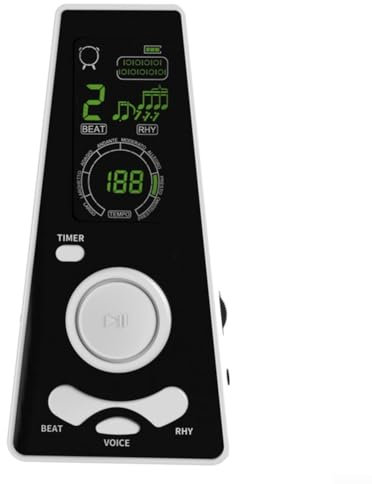 Elektronisches digitales Metronom, universelles digitales Metronom mit Timer, multifunktionales elektronisches Metronom mit Lautstärkeregler (weiß)