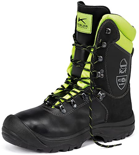 KÜBLER Workwear FOREST Schnittschutzstiefel S3 | Schnittschutzschuhe Herren Klasse 2 | Robuste Forstschuhe aus Leder | Wasserabweisend, atmungsaktiv & winddicht | Sicherheitsschuhe mit Stahlkappe