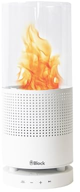 Block The Flame Tischfeuer und Bluetooth LautspreCher von Audioblock weiß