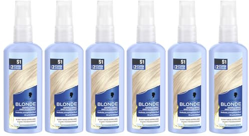 Schwarzkopf Blonde Aufheller S1 Stufe 3 (6x 125 ml), Aufhellspray zum Haare aufhellen um bis zu 2 Stufen für eine strahlende, sonnengeküsste blonde Haarfarbe, Formel mit Argan-Öl