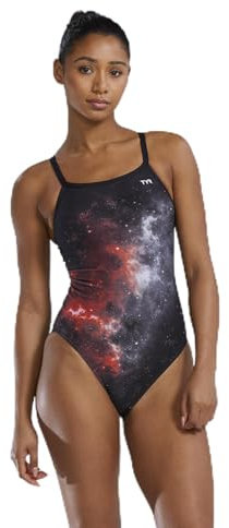 TYR Durafast Elite Diamondfit -- Costume da bagno da donna, colore: rosso/blu scuro, taglia 34