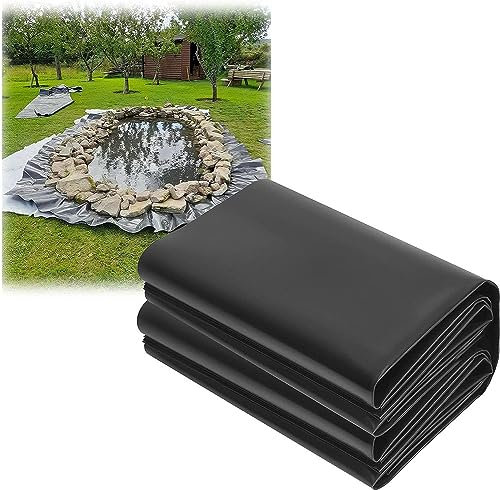 HDPE wasserdichte Membran-Teichfolie, 6 x 3 m, 5 x 6 m, Schwarze Fisch-Poolfolie für Gartenteiche, Wasserfall, Bäche, Brunnen, Teichunterlage, Garten-Poolabdeckung, Bäche, Wasser, 5 x 5 m