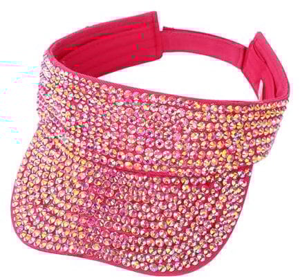 Unisex Strass Visor Cap Sonnenschild Caps Verstellbar Sonnenhut Schirmmütze Sonnenschild Baseballhut Kappe Sommerhut Outdoor Sport Sonnenschutz Tenniskappe Visor Strandvisor (Watermelon Red, One Size)