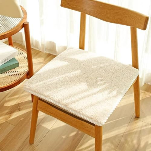 4er Set Sitzkissen, Stuhlkissen 50x50cm Indoor und Outdoor, Komfort Sitzpolster Büro Lazy Warm Stuhlauflage, Auflagen für Stühle für Kleine Stühle Zuhause, Küche,Beige
