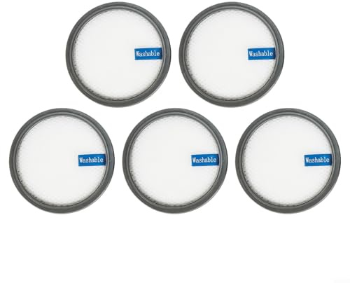 Runde Staubsaugerfilter-Ersatzteile, 2/5 Stück, waschbarer Staubsaugerfilter für Prettycare W200 W300 W400 Staubsaugerzubehör (5 Stück)