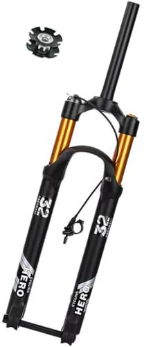 Forcella anteriore per mountain bike ad alta resistenza, canotto dritto 1-1/8 MTB, forcella ammortizzata per bicicletta, 27,5, 29 pollici, perno passante, 100×15 mm, corsa 120 mm, guida all'aperto