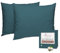 Pizuna Baumwolle kissenbezüge 70x90 Packung mit 2 Pfauenblau, 400er Fadenzahl 100% langstapeliger Baumwolle Kissenbezug aus weichem Satin (Pfauenblau Kissenbezüge Set 70x90)