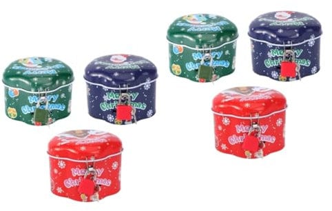 Operitacx 6 Pz Barattolo di latta natalizio scatola per biscotti di Natale porta latta natalizio astuccio natalizio in latta portabiscotti natalizi latta natalizia salvadanaio il può