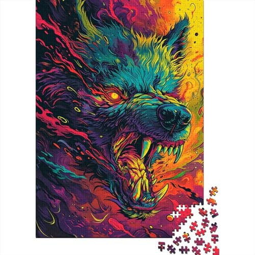 1000-teiliges Puzzle, Bunte Psychedelie in den bayerischen Alpen, Puzzle für Kinder, Holzpuzzle, Puzzle für Erwachsene, Lernspiel, Herausforderungsspielzeug, 50 x 75 cm