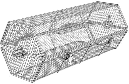 Texas Club Edelstahl Grillrondell für Drehspieß, Universal Grillkorb für Grillspieß, Korb für Rotisserie Grill | BBQ Grill Zubehör, Rotisserie Basket, Freihändiges Grillen, 350 x 172 x 162 mm