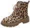 Stivaletti Corti con Tacco Spesso con Lacci leopardati in Pelle Scamosciata Vintage Invernali da Donna Stivali Premiata