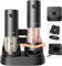 FORLIM Electric Salt and Pepper Grinder Set, Rechargeable Automatic with 2-Speed & 6 Adjustable Coarseness Levels, One-Handed Operation, Aluminum Alloy with Charing Base, for Home & Kitchen