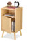 Relaxdays Table de Chevet, avec 1 Porte Aspect rotin, H x L x P : env. 72 x 40 x 39 cm, pour la Chambre, Nature