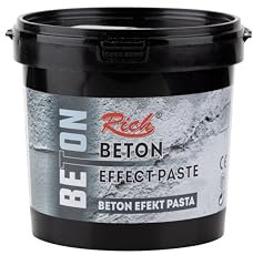 Rich Beton Effektpaste 1200g, Graue Betonoptik für 3D-Wasserbasiert für dekorative Arbeiten, Natürlicher Beton-Effekt, Einfache Anwendung, Trocknungszeit 2-4 Stunden