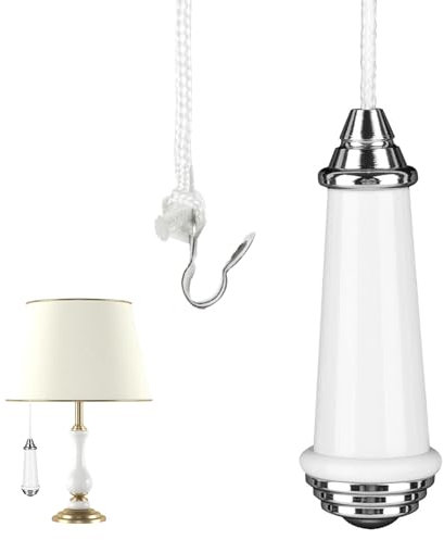 Tianher Zugschnur für Badezimmer, Badezimmer Licht Zugschnur mit Griff Und 150 cm Nylonschnur Ersatzschnurzug Jalousie Schnur Griff für Deckenleuchte Ventilator Badezimmer Lichtschalter