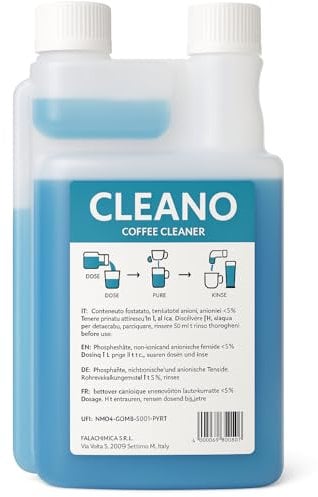 Cleano Milchsystemreiniger, 1 Liter Flüssig-Konzentrat, Universal für Jura, Delonghi, WMF, Nespresso (1)