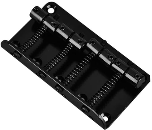 KIMISS Bridge de Basse à Quatre Cordes en Métal Professionnel pour Guitare Basse électrique à 4 Cordes - Disponible en Plusieurs Couleurs (Black)
