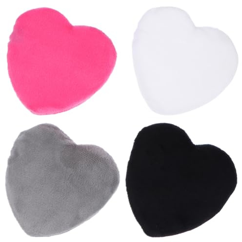 Herzförmiger Puderquaste aus Baumwolle, 4 Stück für Make Up