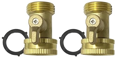 2 Stück Gartenschlauch-Absperrventile aus massivem Messing mit langem Griff und auslaufsicheren Designs für Hochleistungseinsatz
