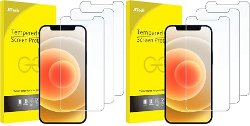 JETech Screen Protector for iPhone 12/12 Pro 6.1-Inch, Tempered Glass Film, 6-Pack