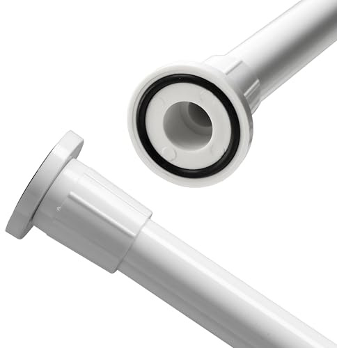 Croydex Tension Shower Cubicle Rod, Extendable from 700-1220mm | White Aluminium Rod | Twist Action to Adjust to Size | Buffer on End Bracket | Self Supporting