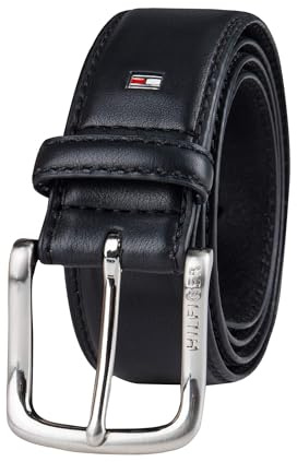 Tommy Hilfiger Men's Casual Jeans Belt, Black Logo, 40