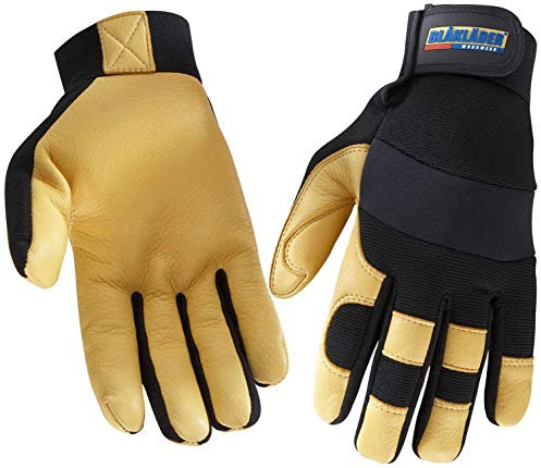 Blaklader 22393923 MIT ARBEITSHANDSCHUHEN GEFÜTTERTES LEDER, Schwarz/Gelb, grootte 8