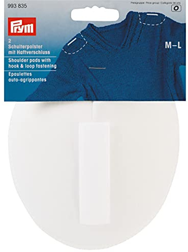 Prym Shoulder Pads Raglan with Hook and Loop Fastening White M-L