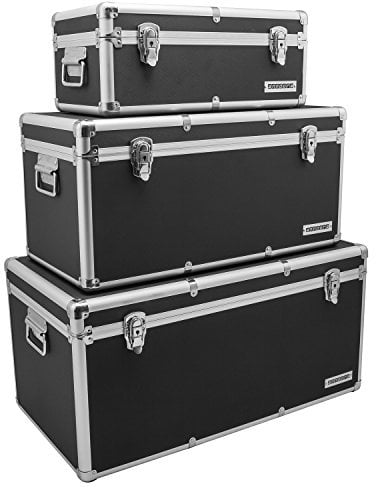 ANNDORA SHOPPING-WELTEN Aluminium-Rahmenkoffer Transport-Box, Koffer in Schwarz mit 155 Liter Volumen