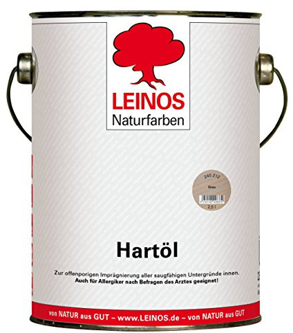 LEINOS Holzöl 2,5 l | Hartöl Grau für Tische Möbel Arbeitsplatten | Teak Eiche Möbelöl für effektive Versiegelung und langanhaltenden Schutz im Innenbereich