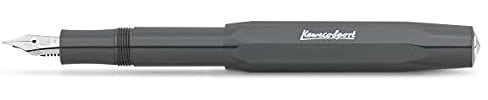 Kaweco SKYLINE SPORT Füllhalter Grey I Premium Füllfederhalter für Tintenpatronen mit hochwertiger Stahlfeder I Füllfederhalter 13 cm I Füller in Grau I Federbreite: F (Fein)