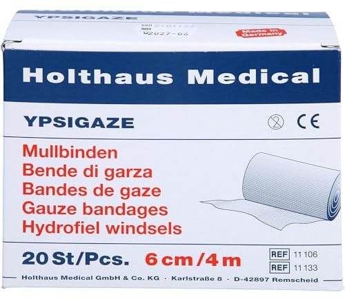 Holthaus Medical YPSIGAZE Mullbinden 6 cm x 4 m, 20 St. Binde