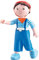 HABA 300516 - Little Friends Biegepuppe Matze, pfiffige Minipuppe ab 3 Jahren, strapazierfähige Biegepuppe aus Kunststoff für Lange Spielfreude