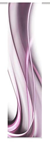 Home Fashion 94148 4er-Set Schiebegardinen ONDA Blickdicht & transparent 245x60 cm, Farbe:Beere