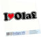 INDIGOS UG Auto Aufkleber I Love Olaf 15 cm - Autoaufkleber - KFZ Sticker selbstklebend - für Motorrad, Fenster oder Heckscheibe - wetterfest & UV-beständig Sticker mit Namen von Mann Frau Kind
