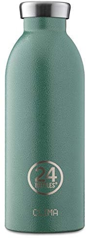 24BOTTLES Clima Bottle - Gourde Isotherme 330ml/500ml/850ml, Reutilisable 100% Hermétique (12h de Boisson Chaude, 24h de Boisson Froide), Bouteille écologique en Acier Inox (Moss Green, 850 ml)
