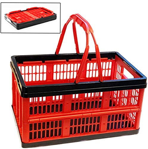 Acan Caja Plegable de plástico con asa 20 x 38.5 x 25.5 cm 16 L Color Rojo