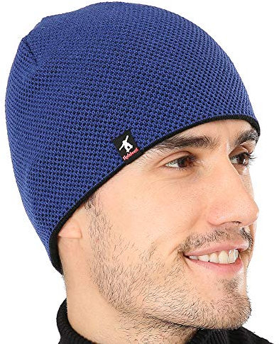 DOANNOTIUM Wintermütze für Damen & Herren Skull Cap Warm Hat Gefüttert Rodel Knit Outdoor Sport, 7-blau, MEDIUM