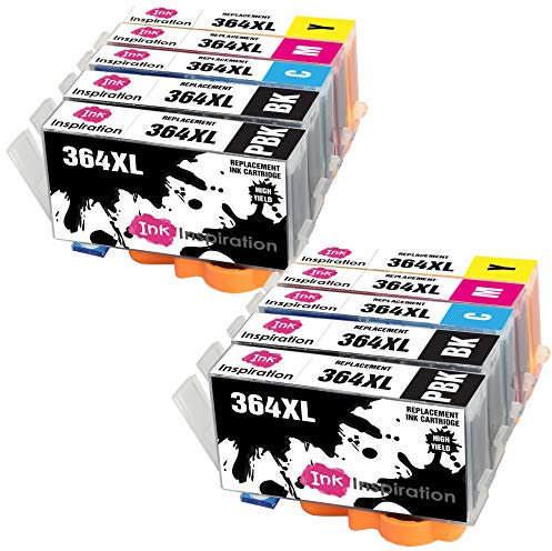 Ink Inspiration® Ersatz für HP 364 364XL Druckerpatronen 10er-Pack kompatibel mit HP Photosmart 7520 7510 C6380 C5380 C510a C309a C310a D5460, Schwarz/Foto Schwarz/Cyan/Magenta/Gelb