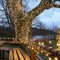 Festive Lights - ConnectPro Outdoor LED String Fairy Lights - Connectable - IP65 Rubber Black Cable | Wedding, Christmas, Garden, Commercial, Party (Warm White w/Plug, 100m)