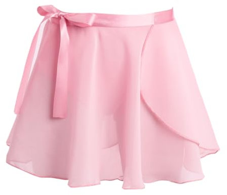 Freebily Gonnellino a Portafoglio da Danza Chiffon Tutu Danza Classica Bambina Gonna Ballo del Ventre Bimbe Gonna Tulle Corta Sciarpe di Fianchi Abito Ballo Latino Rosa 8-12 Anni