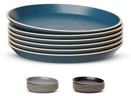 Kook - Juego de vajilla (verde azulado, platos de ensalada, 8 pulgadas)