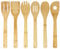 Joeji's Kitchen 6 utensilios de cocina de madera de bambú | 6 utensilios: cuchara de madera, espátula de bambú, espumadera y espátula, cucharada tenedor, espátula con agujero