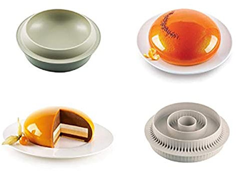 silikomart | Set de Silicona para Tartas GOCCIA + MULTI-INSERT ROUND, Antiadherente, Pack de 2 Moldes Multiusos para Tartas, Made in Italy