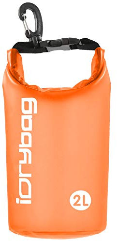 IDRYBAG Bolsa Seca Transparente Impermeable 2L/5L/10L/15L/20L, Bolsa Pequeña Impermeable para Kayak, Saco Seco Impermeable para Camping y Viajes