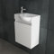 Alpenberger Gäste WC Waschbecken mit Unterschrank | Waschtisch Weiß | Waschbeckenunterschrank 45 cm Breit | Aufsatzwaschbecken Waschbeckenunterschrank | Bad Möbel Waschtischunterschrank